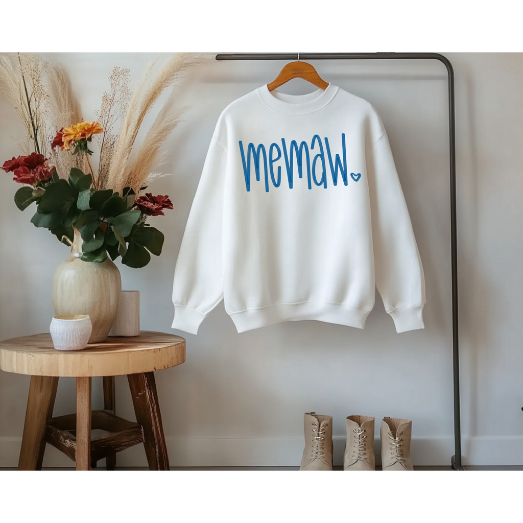 Memaw Embroidered Crewneck Sweatshirt – Cozy &amp; Stylish Grandma Gift