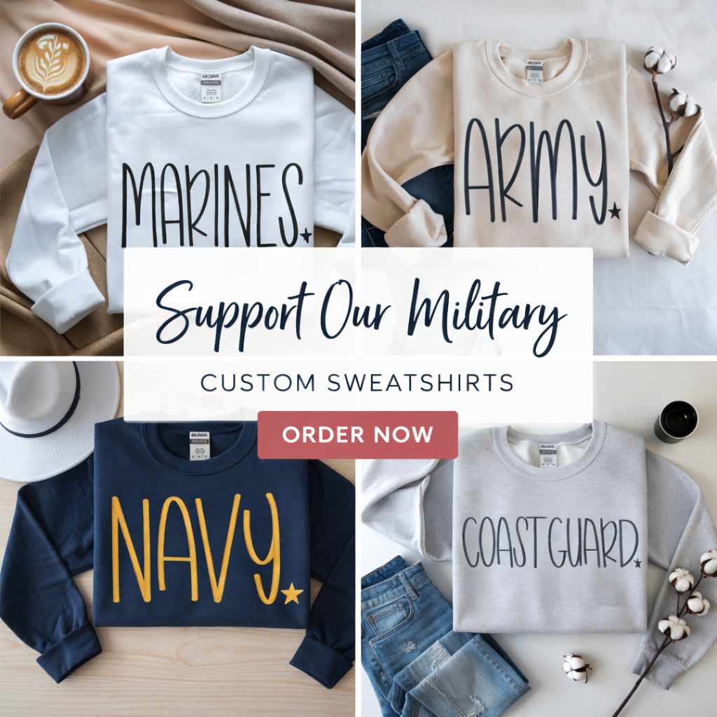 Custom Military Branch Sweatshirt – Support Our Troops Crewneck