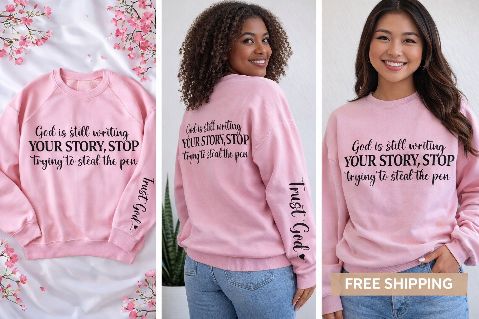 God Is Still Writing Your Story Sweatshirt | Christian Inspirational Crewneck | Faith-Based Apparel | Religious Gift | Trust God Shirt
