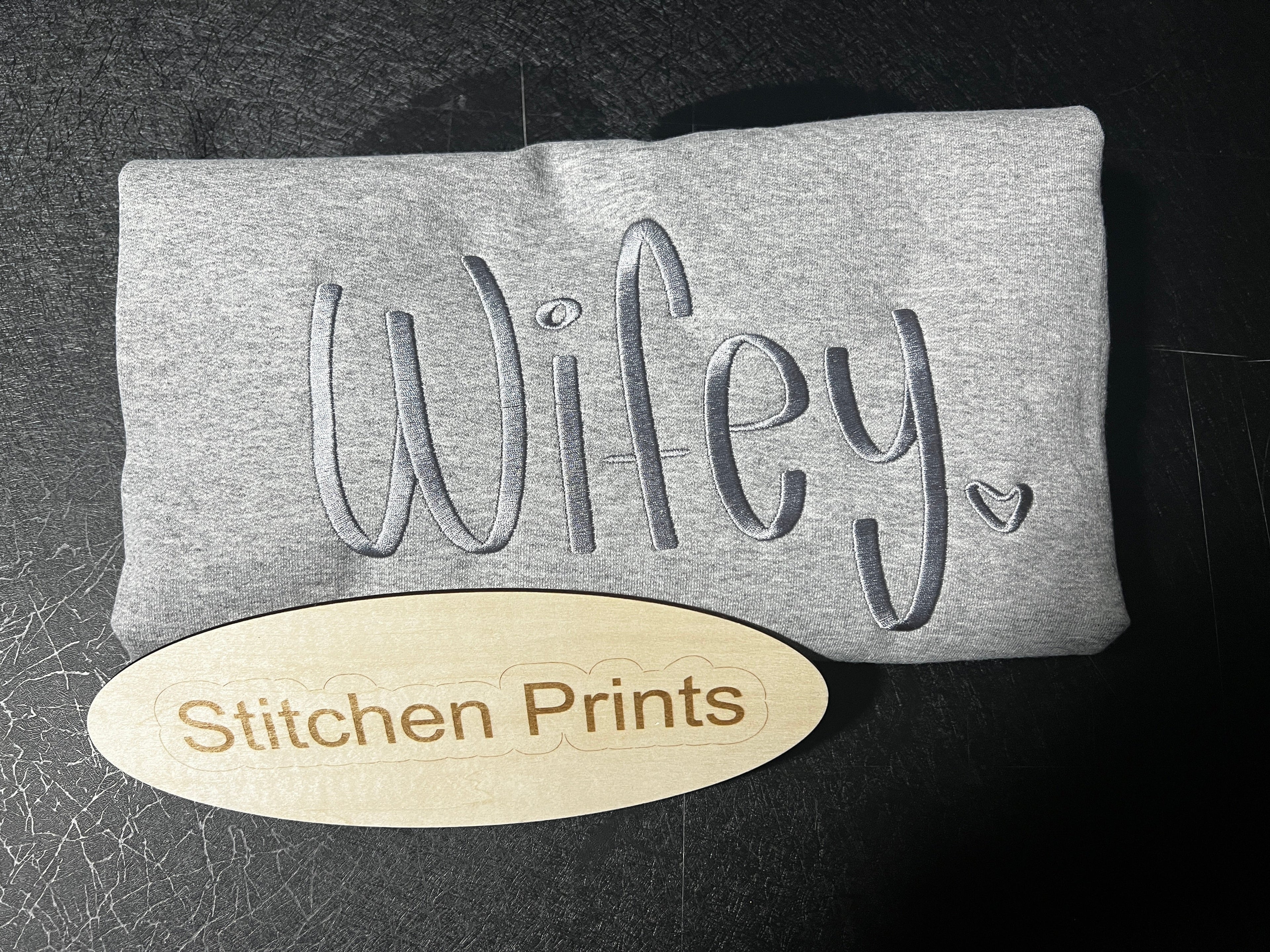 Wifey Embroidered Sweatshirt – Bridal Crewneck – Newlywed Gift – Bride Sweatshirt – Wedding Gift for Wife – Honeymoon Outfit