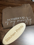Motherhood Is My Ministry Embroidered Sweatshirt | Christian Mom Crewneck | Faith-Based Christian Apparel | Mother’s Day Gift